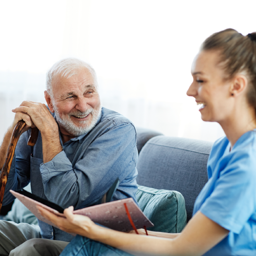 Nurse with elderly patient